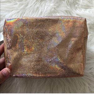 NWT ASOS crinkle metallic holographic makeup bag